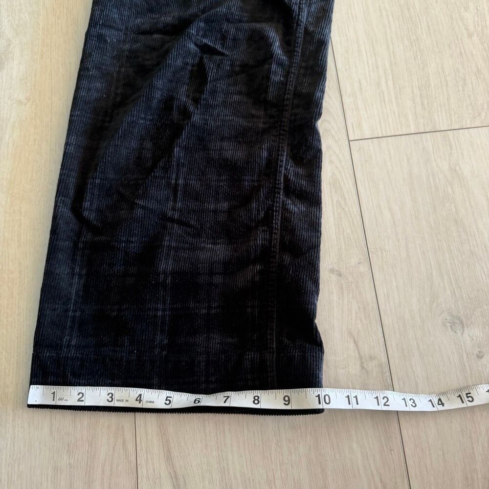 Maeve The Colette Cropped Wide-Leg Pants Plaid Corduroy Edition Black Size 27P - Picture 4 of 10